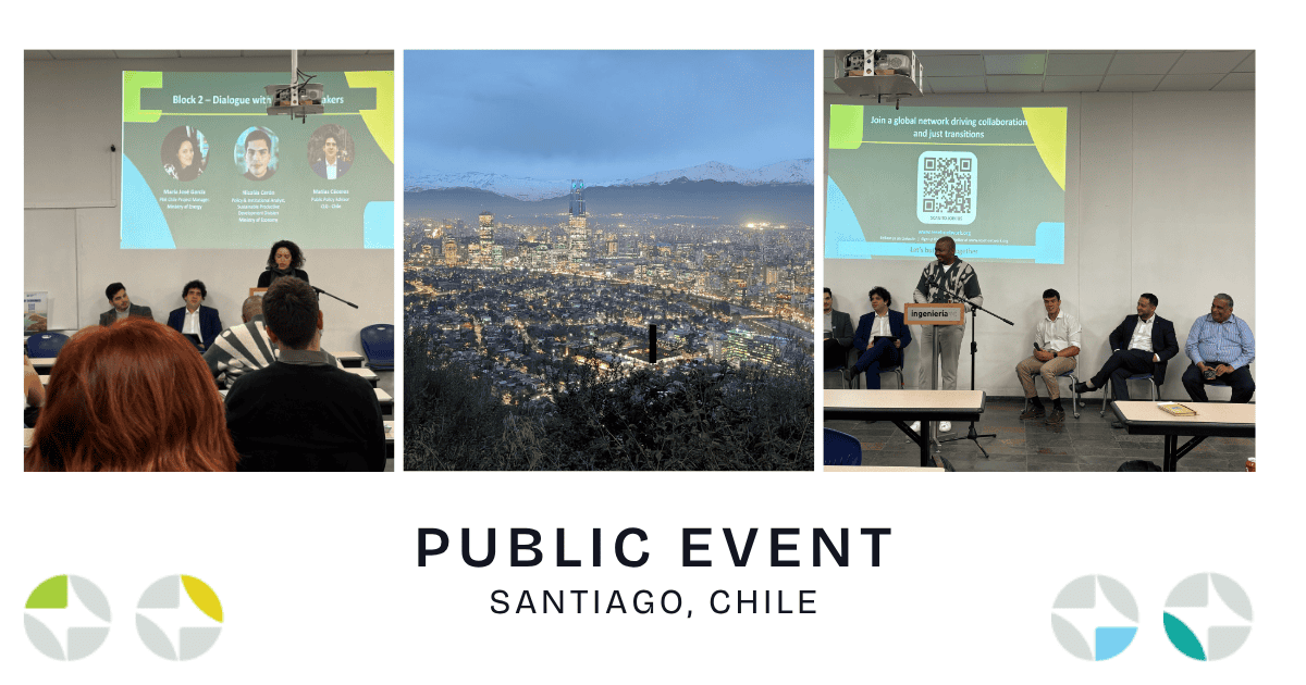 Public event in Santiago, Chile, focused on research, dialogue, and policy discussions.